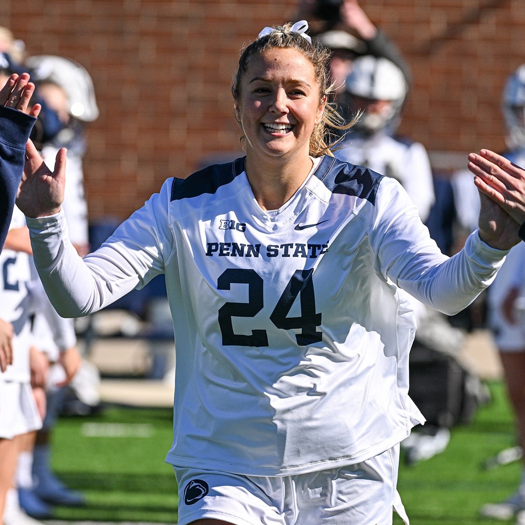 Penn State's Gretchen Gilmore (24) is introduced prior to the game with Bucknell. The Nittany Lions downed  Bison 16-6 in its season opener on Saturday Feb. 11, 2023 at Panzer Stadium.

Photo by Mark Selders